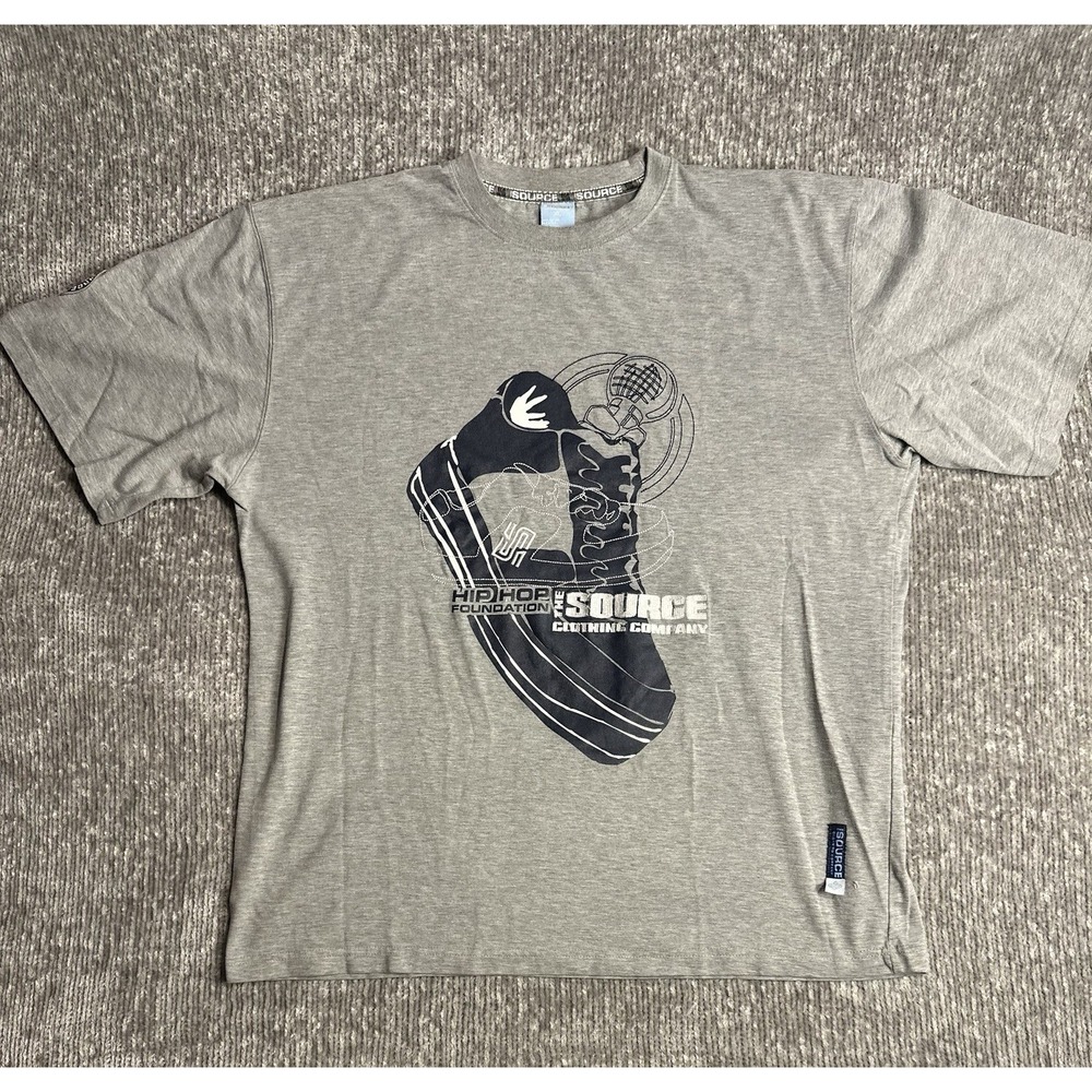 Vintage The Source Magazine T-shirt XL Promo Rap Hip Hop Gray